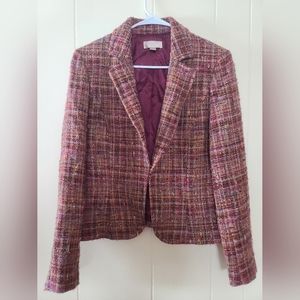 Nordstrom burgundy tone tweed blazer.